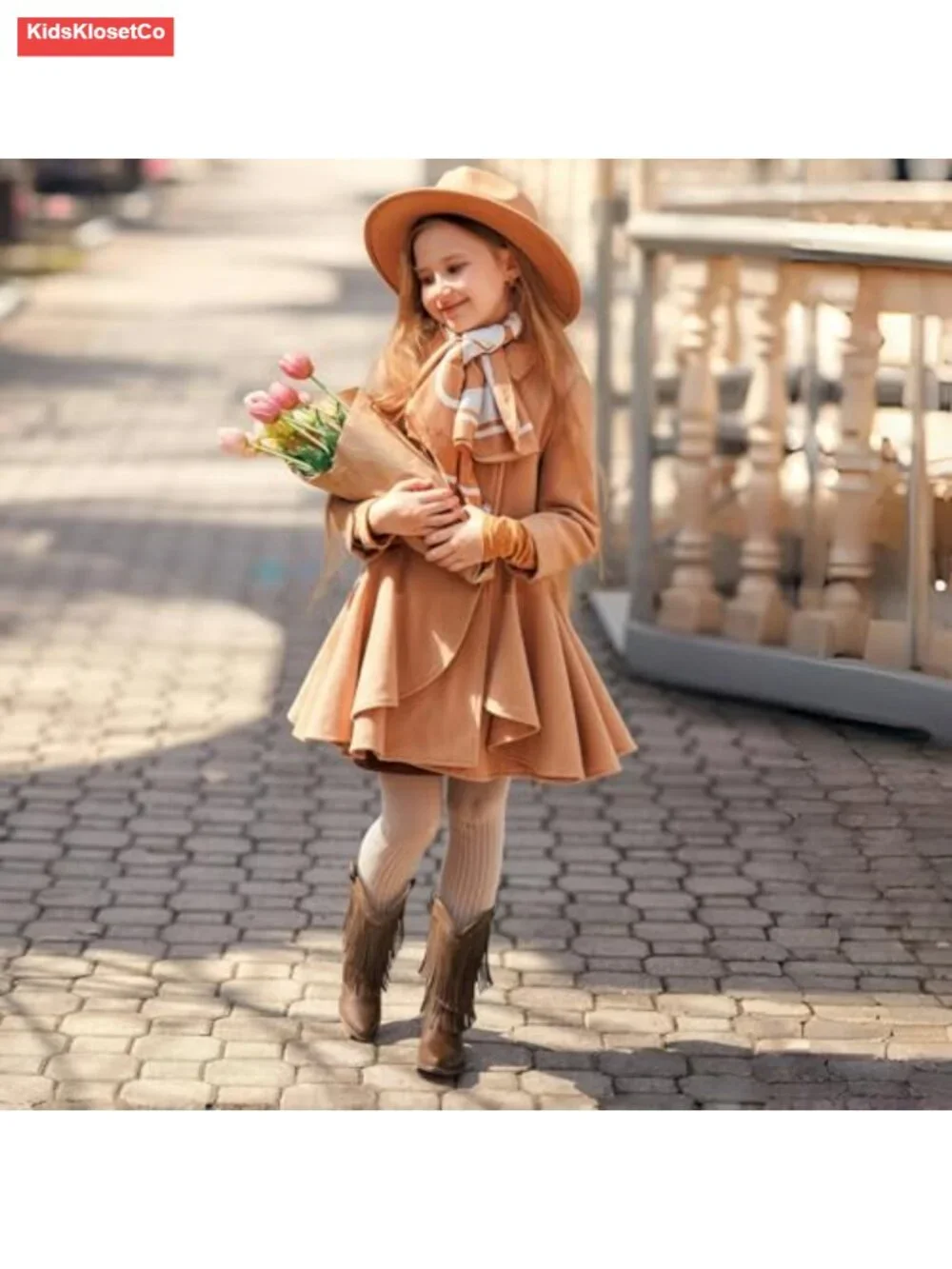 Fringe Cowgirl Boots with Tassel Snip Toe TPR Sole Western Boots for Kids